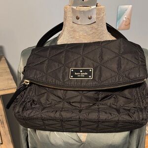 Kate Spade Quilted Black Optional Crossbody with Gold Hardware hand bag
